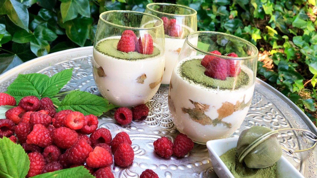 Receta de tiramisú de chocolate blanco y té matcha