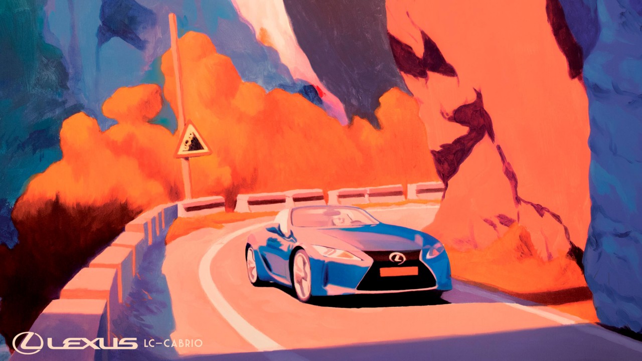 El LC cabrio recreado por Lexus España, finalista en el concurso del mejor póster de viaje