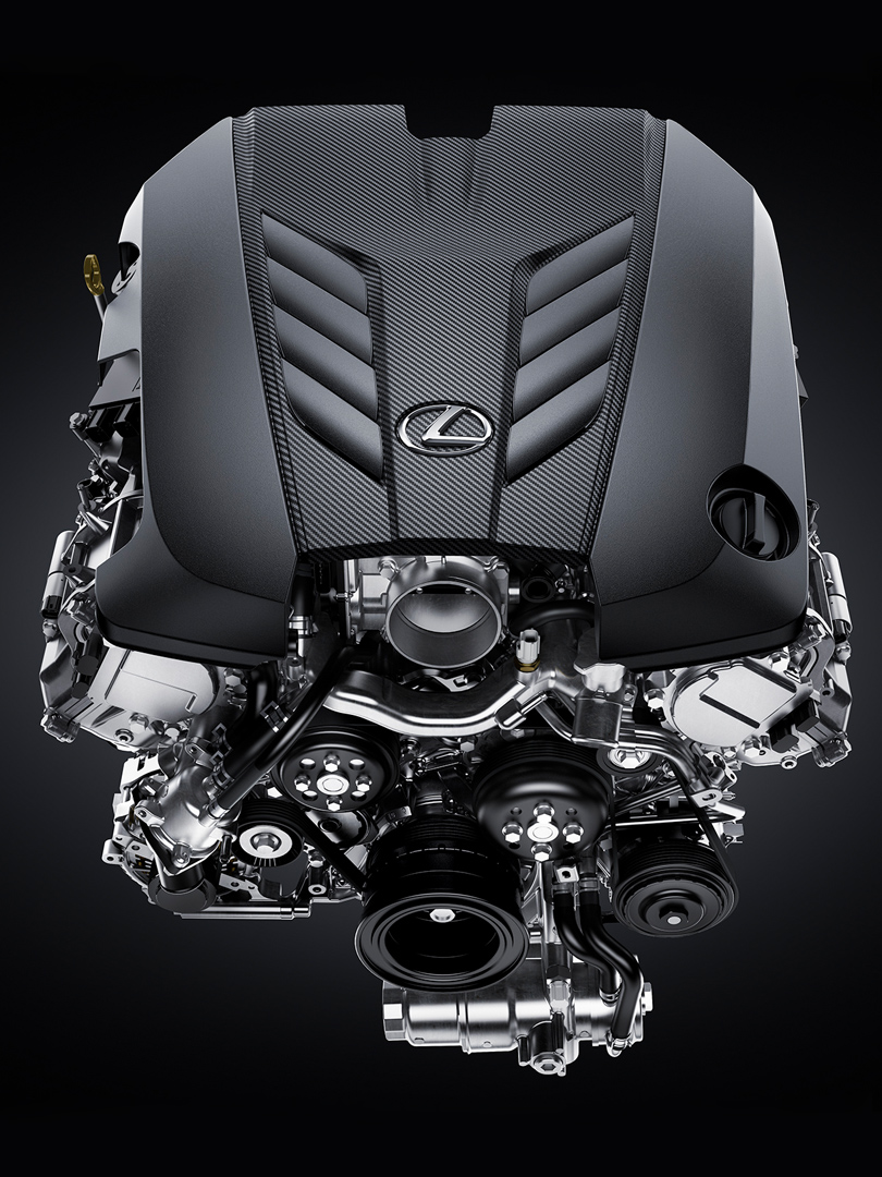 El motor del LC Cabrio es un potente V8 de 5.0 lt con 351 kW/477 CV