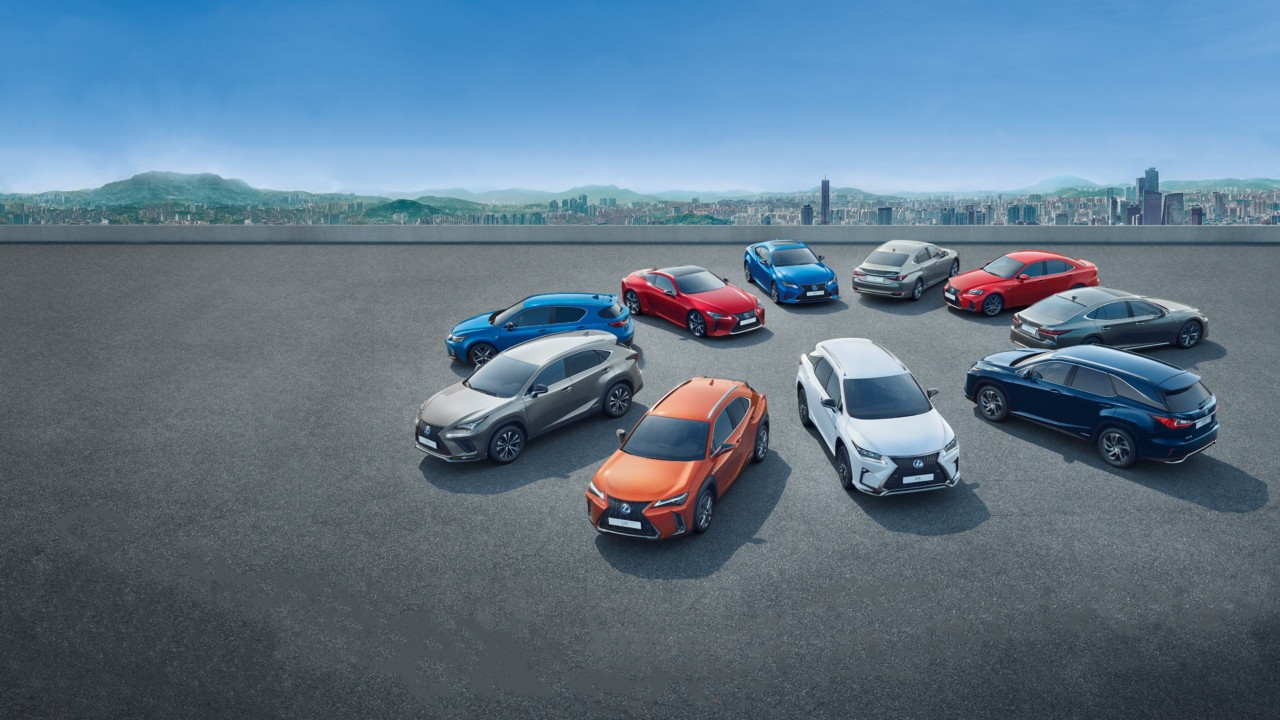 Aerial view of a Lexus 