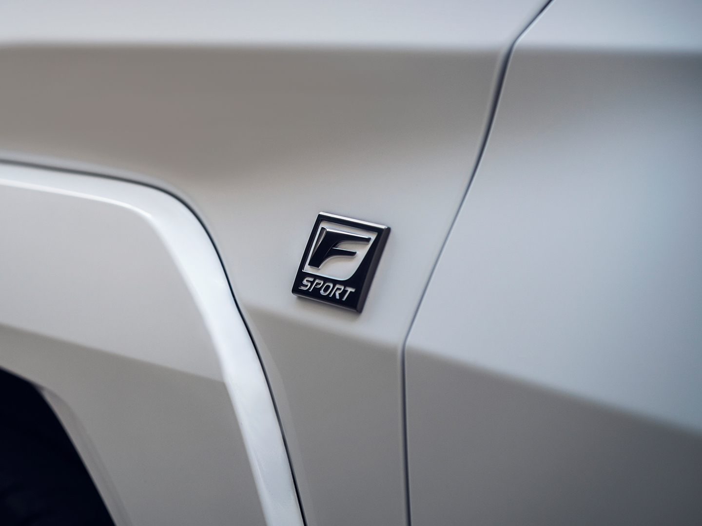 Close up of the Lexus UX F Sport badge 