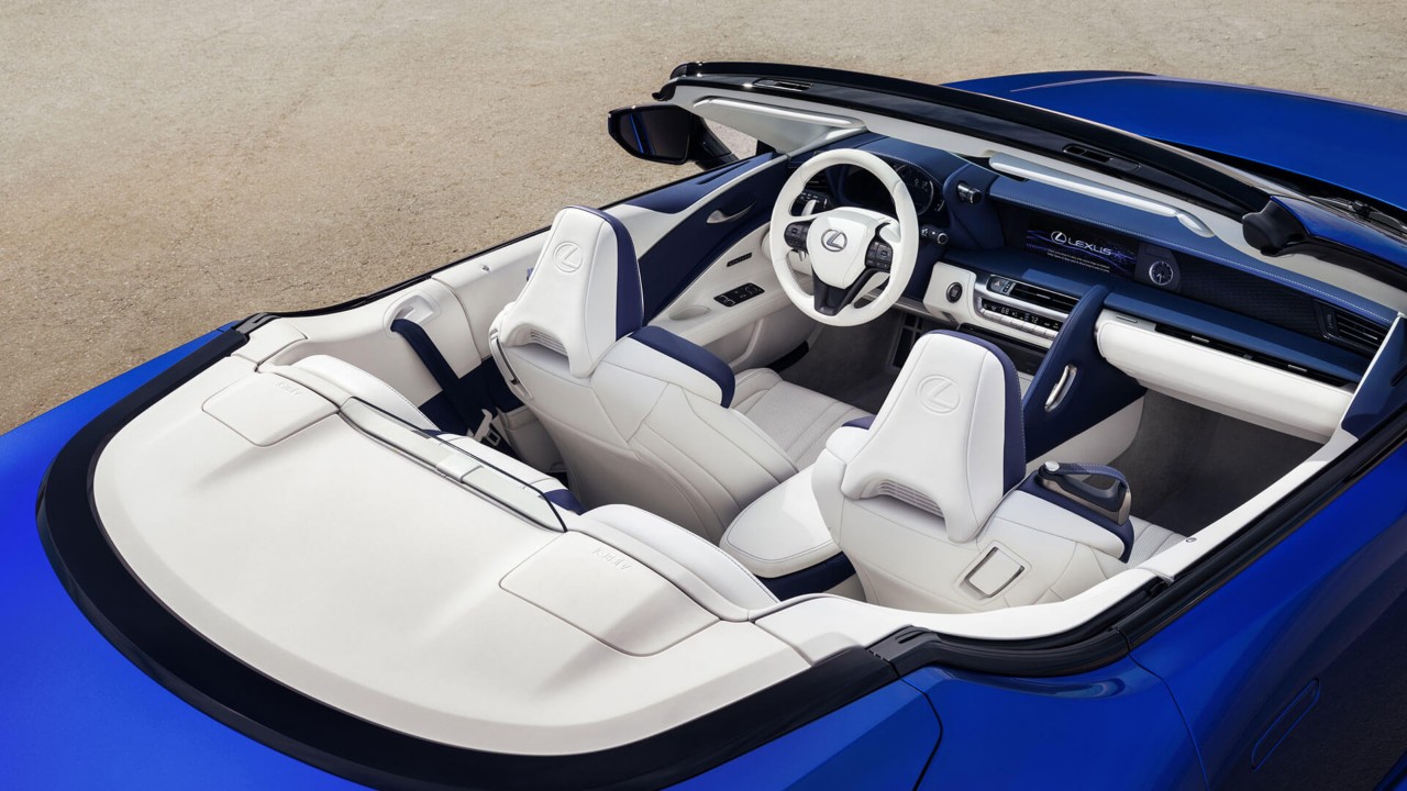 Raised rear view of the Lexus LC Convertible