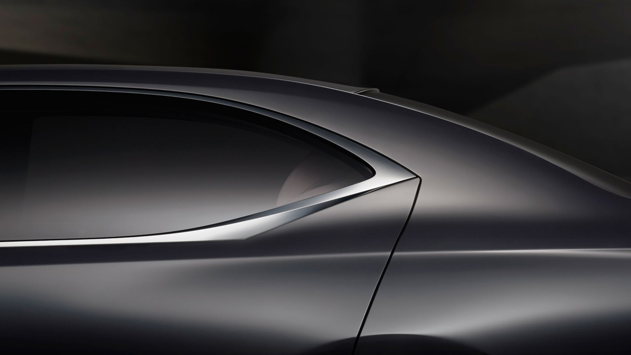 Lexus LF-FC Hydrogen Fuel-cell Sedan concept cars rear passenger door detailing 