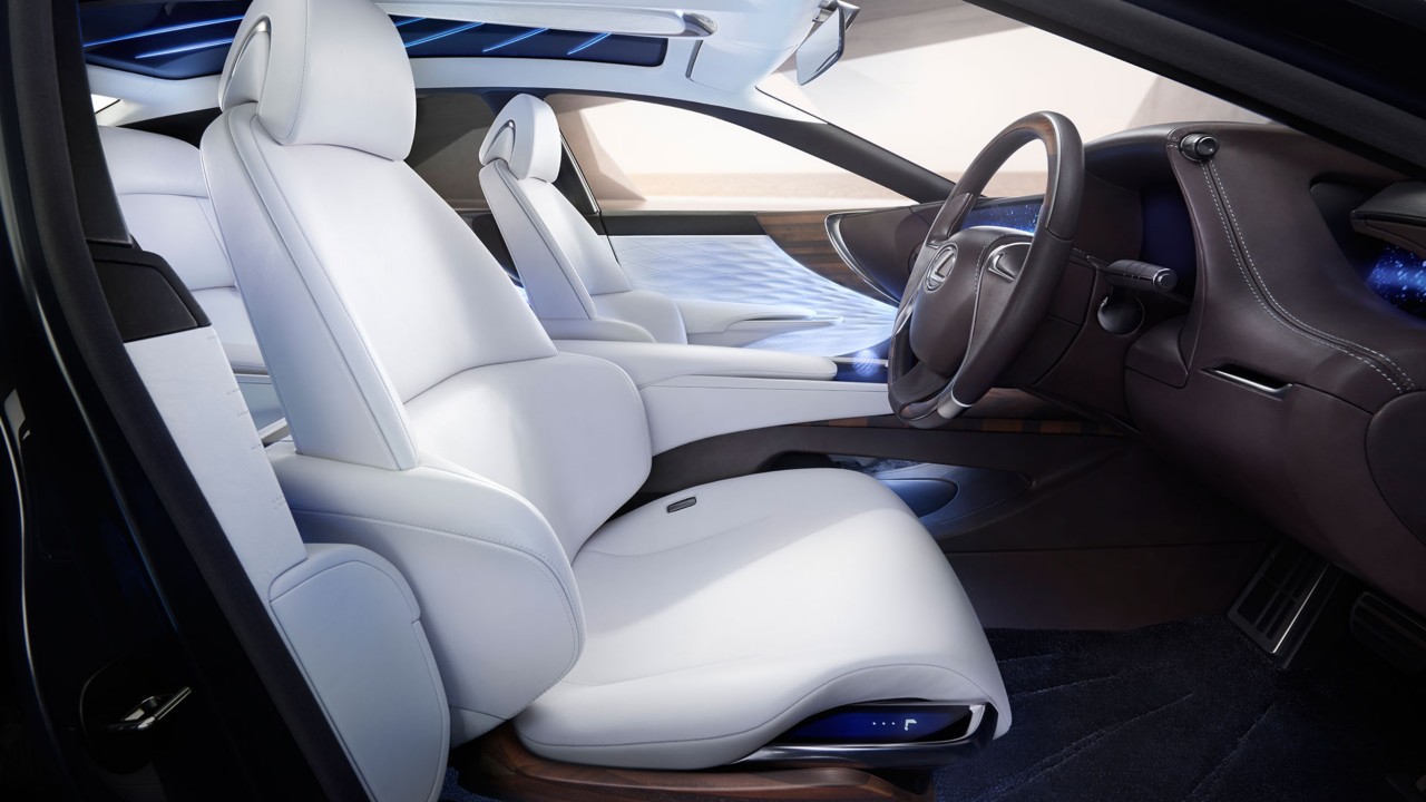 Lexus LF-FC Hydrogen Fuel-cell Sedan concept cars front seats 