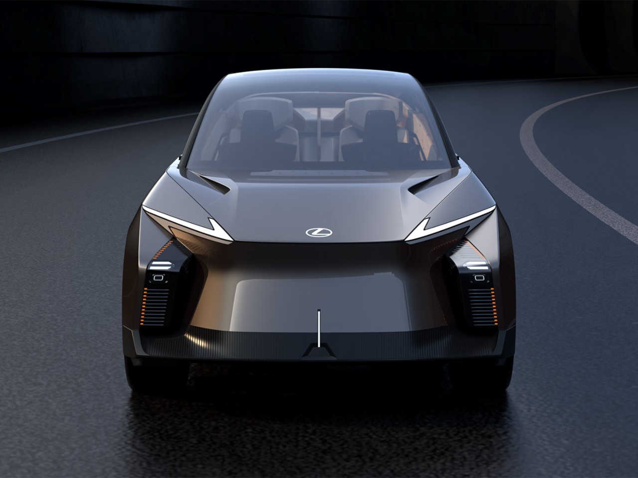 Lexus LF-ZL concept car driving on a road