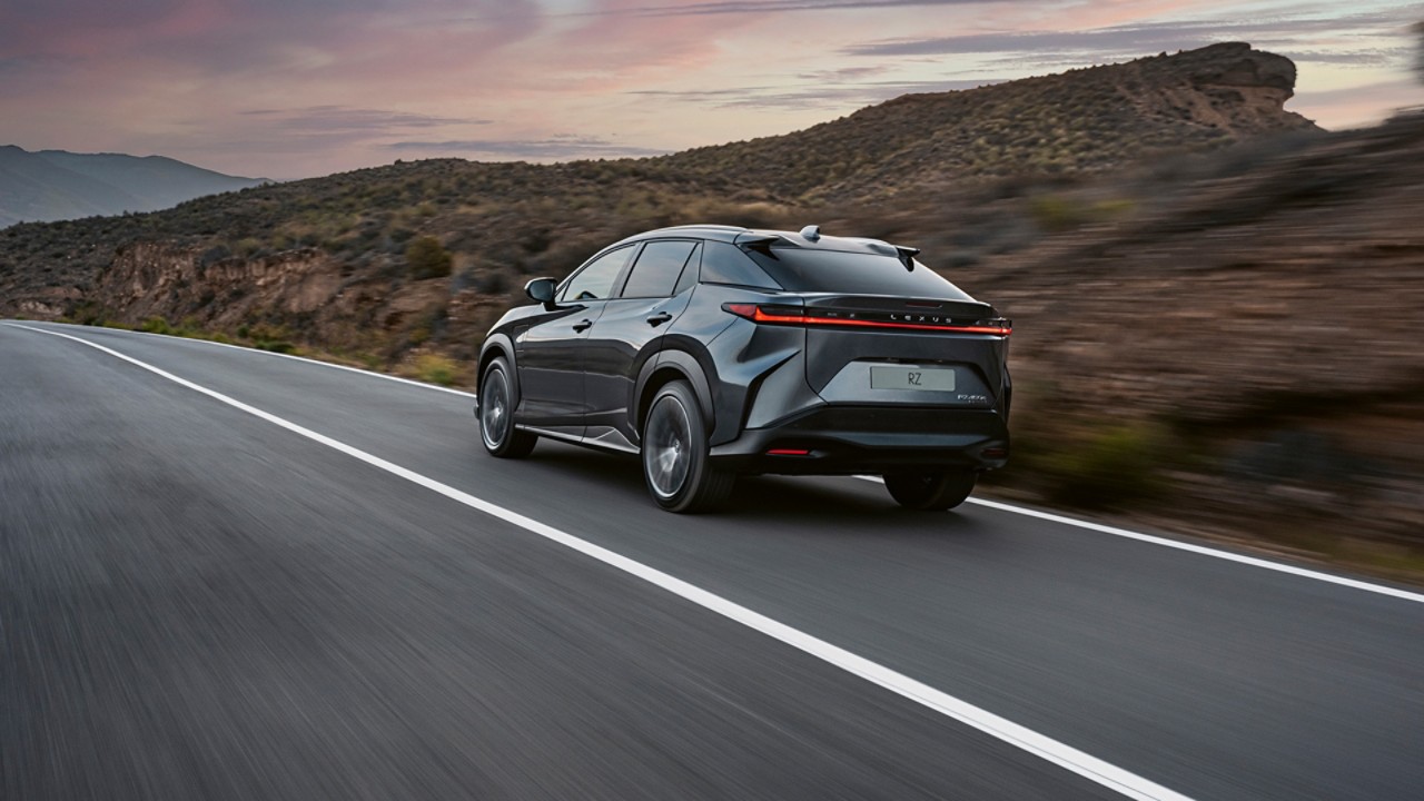 Rear view of the Lexus RZ